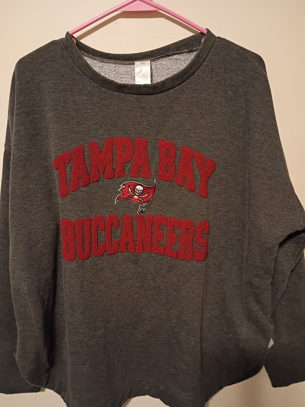 Champion Gray Crewneck Sweatshirt with Red Tampa Bay Lettering